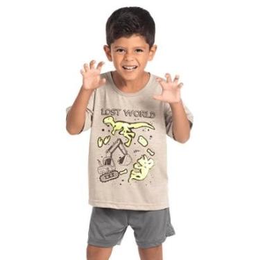 Imagem de Pijama Infantil Menino de Dinossauro Brilha no Escuro - Izitex-Masculino
