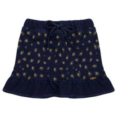 Imagem de Saia Infantil Look Jeans Moletom Jeans - UNICA - 01-Feminino