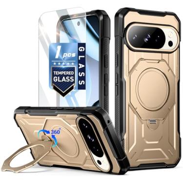 Imagem de POETIC Capa para Pixel 10 Pro/Capa Pixel 10 | Suporte de anel magnético giratório de 360° | Compatível com MagSafe | Capa de proteção à prova de quedas de grau militar | Protetor de tela de vidro