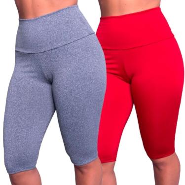 Imagem de KIT 2 Bermudão Suplex Liso Serra e Mar Roupa para Academia Treino Moda Fitness Feminina-Feminino