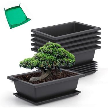 Imagem de Set de 6 Macetas para Bonsái GROWNEER de 23 cm con Bandejas de Drenaje