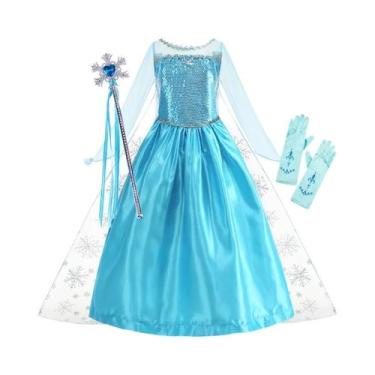 Imagem de Fantasia De Halloween Para Meninas, Vestido De Princesa Elsa De Frozen