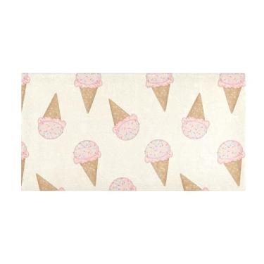 Imagem de Burbuja Tapete de corredor de pelúcia em cone de sorvete antiderrapante para cozinha, suporte de borracha para corredor, quarto, sala de estar, decoração de entrada, lavável na máquina, 51 x 99 cm