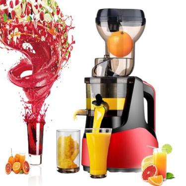 Imagem de Espremedor de sumos de 150w para fruta e legumes com função de inversão/escova e motor silencioso Espremedor de sumos de prensa a frio para fazer sumo fresco e saudável,Red