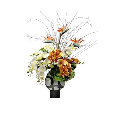 Imagem de CFGH6FDF Bonsai decorativo de plantas de simulação de festa, buquê de flores artificiais, mesa de café, mesa de centro, ornamentos macios para jardim