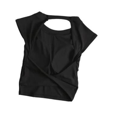 Imagem de Camiseta Esportiva Feminina Sexy Sem Costas, Secagem Rápida, Modelador