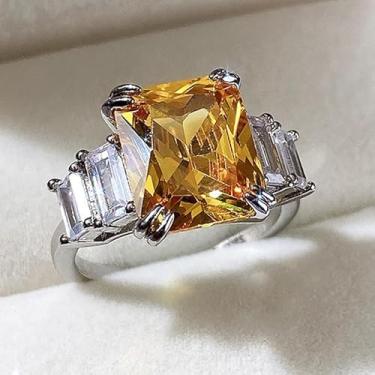 Imagem de 1 peça luxuoso anel retangular criativo lindo design joia para encontros diários decoração para festa de formatura acessórios, Cobre, Sem pedra preciosa