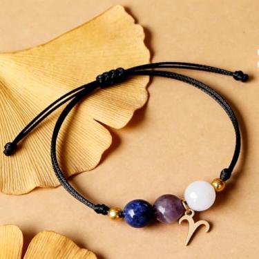 Imagem de Pulseiras elásticas para mulheres, homens, olho de tigre natural, lápis-lazúli, contas de cristal, pulseiras elásticas para alegria, felicidade, prazer, joias empilháveis para homens, pulseiras