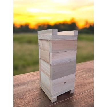 Imagem de Caixa Para Abelhas Sem Ferrão Com 2 Melgueiras, madeira eucalipto interna10x10 espessura 2cm- INPA