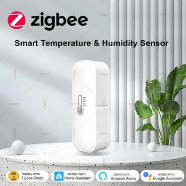 Imagem de Sensor De Temperatura E Umidade Zigbee 3.0 Para Casa Inteligente Com C