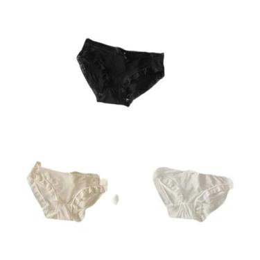 Imagem de Calcinhas De Renda De Cintura Baixa Para Mulheres, 3 Peças, Lingerie S