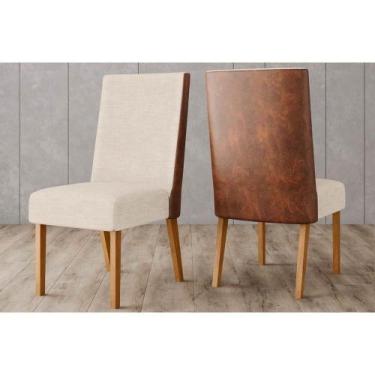 Imagem de Cadeira Sala de Jantar Anne Kit 2 Un Nature/Courano/Linho - Henn