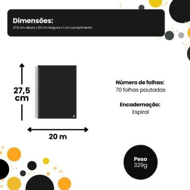 Imagem de Caderno Universitário 1 Matéria com 70 Folhas - Preta - ANIMATIVA