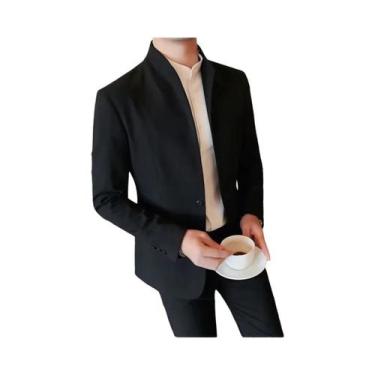 Imagem de Blazer Formal Masculino Branco E Preto De Um Botão, Jaqueta De Terno, 