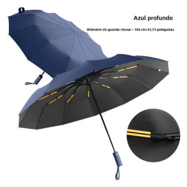 Imagem de Guarda-chuva Automático Grande Com 24 Varetas, Proteção Solar UV, Dupl