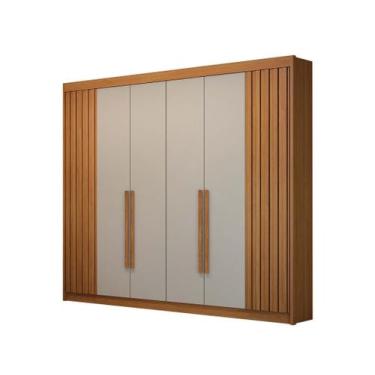 Imagem de Guarda-Roupa Arden 6 Portas Ripado - Cin/Off - Tudo de Móveis