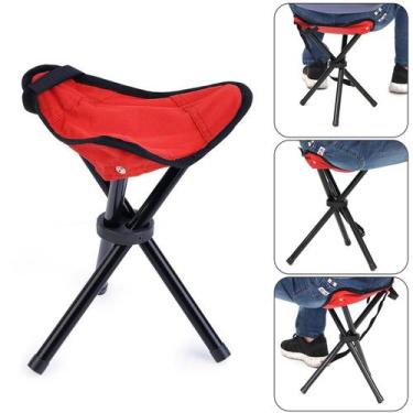 Imagem de Cadeira Banco Tripé Dobrável Camping Praia Pesca - Art Sport, Vermelho