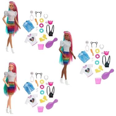 Imagem de Barbie Cabelo Arco-Iris Oncinha GRN80 - Sortido