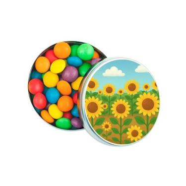 Imagem de Kit 30 Latinhas Lembrancinhas Girassóis Cor: Prateado - Gil Festa Kids