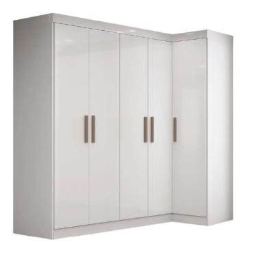 Imagem de Guarda Roupas Modulado de Canto Madrid com 5 Portas e 2 Gavetas Maxel