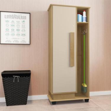 Imagem de Armário Multiuso 2 Portas com Chave e 4 Prateleiras com Nicho e Suport