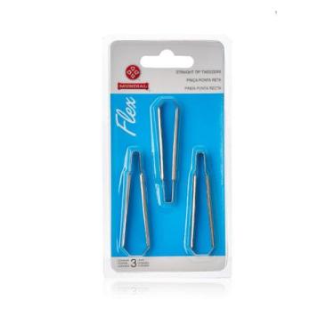 Imagem de Pinça Depilatória Mundial Flex Ponta Reta c/3 BC110PB