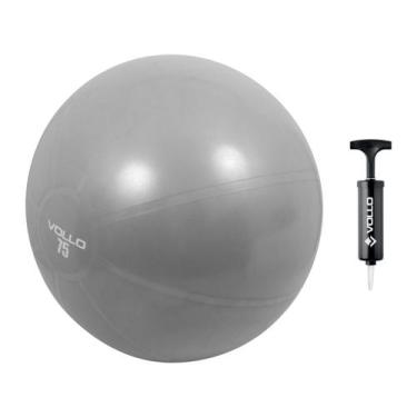 Imagem de Bola Suíça Ginástica Pilates Com Bomba Vollo 75cm - Vollo Sports, Cinz