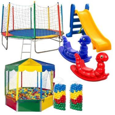 Imagem de Cama Elástica 3,05m Piscina de Bolinhas Oitavada 2m Com 1000 Bolinhas 