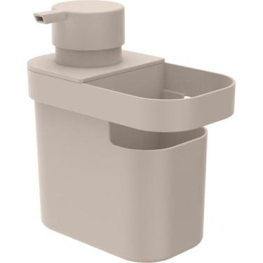 Imagem de Porta Detergente Sabão Esponja Dispensador 650ml Pia Cozinha Cor Bege 