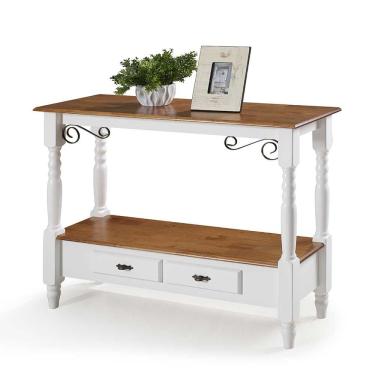 Imagem de Aparador para Sala com Pés Torneados 2 Gavetas Inferiores 1028 Linz Móveis - Laca Branca/Imbuia Glazer