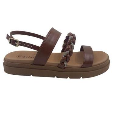 Imagem de Sandália Papete com Brilho Bebecê Marrom 2210144 - Pecan 40-Feminino