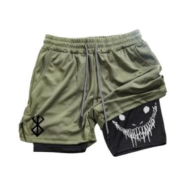 Imagem de Shorts Esportivos Masculinos 2 em 1 - Secagem Rápida para Corrida, Aca