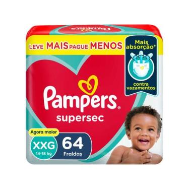 Imagem de Fralda Supersec XXG Pampers 64 Unidades  Maxima Protecao, XXG, 64
