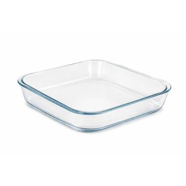 Imagem de Assadeira Refratária Quadrada Travessa Vidro Borossilicato 1,8L Forno 