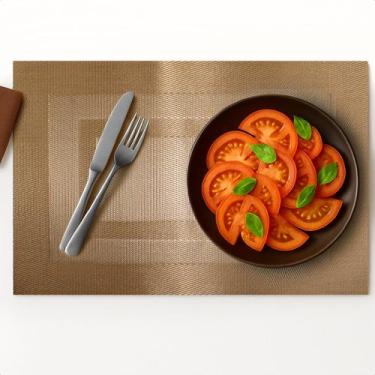 Imagem de Jogo Americano 45x30cm Texturizado Mesa Posta Elegante Casa Cor:AzulQu