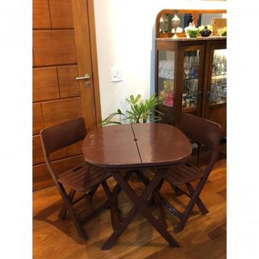 Imagem de Mesa de Canto Dobrável Plástico Resistente Jsn Quadrada Tampo e Estrutura em Plástico B...