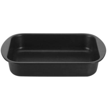 Imagem de Assadeira Retangular Antiaderente Multiflon Gourmet Forno 25028, Preto