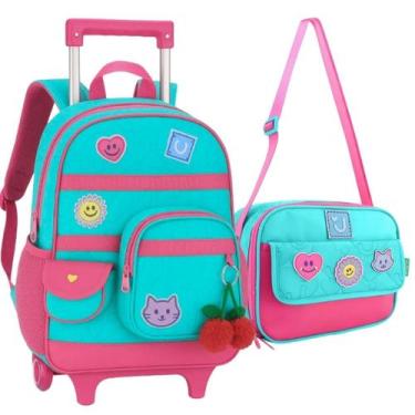 Imagem de Kit Material Escolar Juju com Mochila de Rodinhas e Lancheira Térmica 