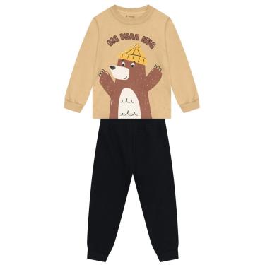 Imagem de Conjunto infantil menino em moletom de urso Brandili-Masculino