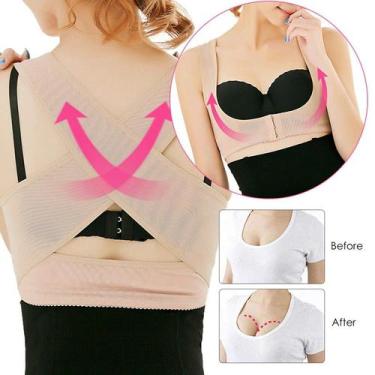 Imagem de Suporte Postural Feminino Reforçado Colete para Coluna e Ombros com Le