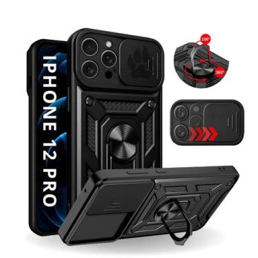 Imagem de Capa Capinha Armor Ring Militar iPhone 12 Pro Anti Impacto Proteção Câ