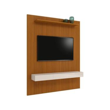 Imagem de Painel para TV até 75 EDN Móveis Turi, Off White e Cedro