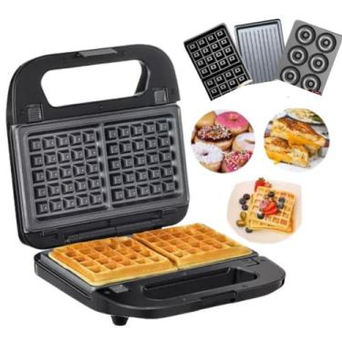Imagem de Grill E Sanduicheira Sokany 3 Tipo De Chapa Potente Waffles, 110V