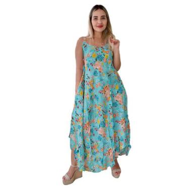 Imagem de Vestido Feminino Indiano Alça Trapézio Longo Plus Size-Cod.1126 - ALÉC