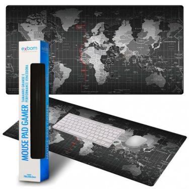 Imagem de Mouse pad gamer extra grande antiaderente mapa do mundo - EXBOM