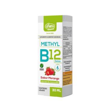 Imagem de Methyl Vitamina B12 Sabor Morango em Gotas de 30ml - Unilife