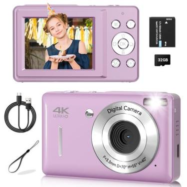 Imagem de Câmera digital Gtonster FHD 1080P para crianças 44MP 16X Zoom roxa