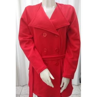Imagem de Sobretudo em moletom feminino adulto - NOVA VERSÃO , Vermelho, G