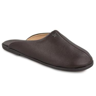 Imagem de Pantufa Gramado 100% em couro Premium Edition Ref.:449 - Fiero, Café, 
