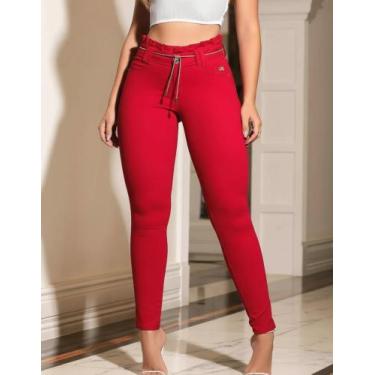 Imagem de Calça Jeans Skinny Vermelha Pit Bull Feminina Nv-coleção-88423 - Pit B
